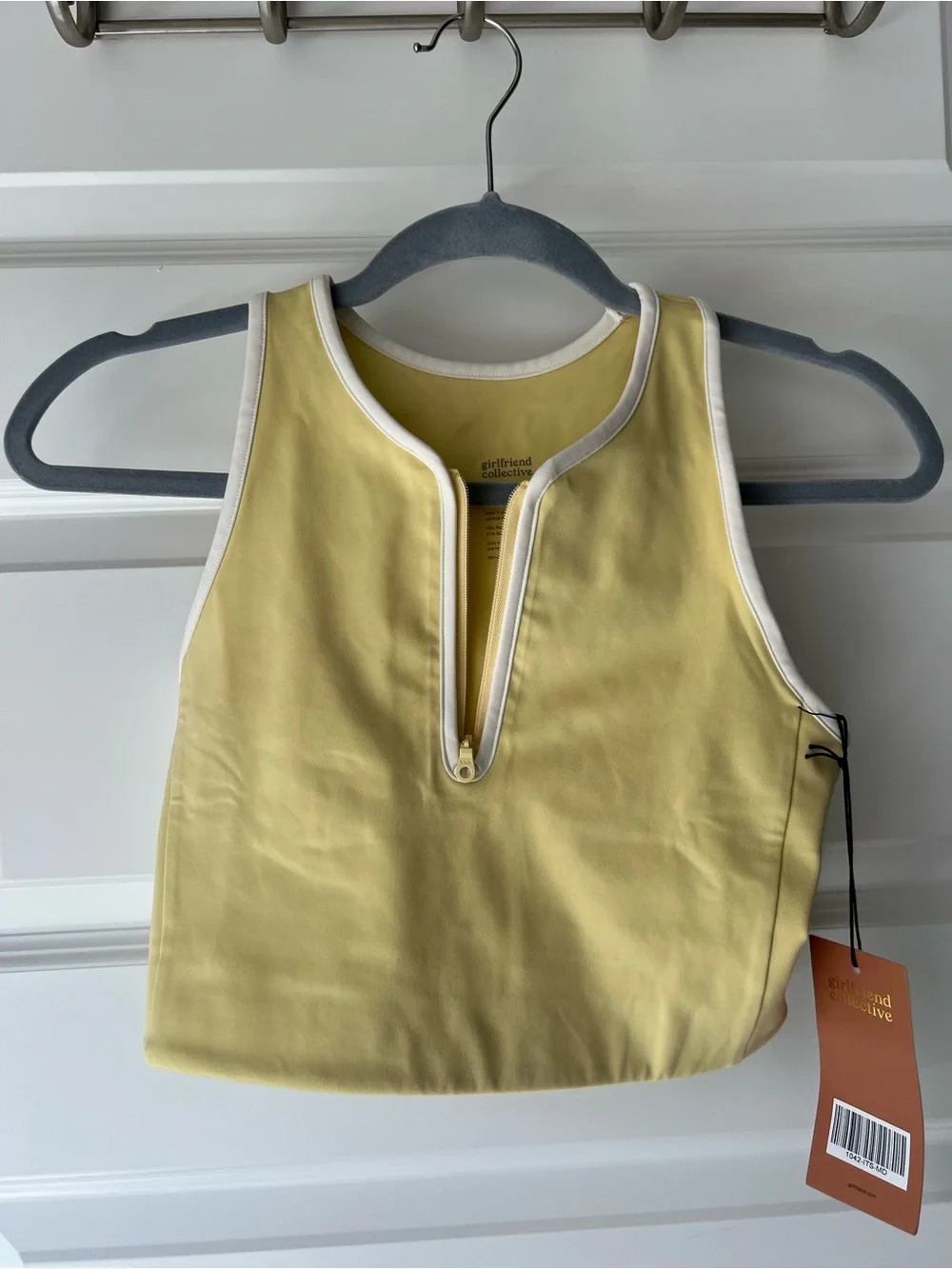 girlfriend collective zipper crop top sports bra - Picture 3 of 4
